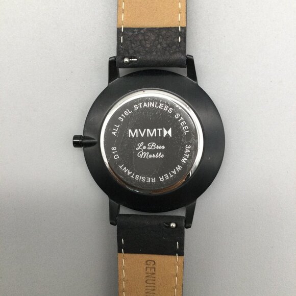 MVMT Marble Boulevard Watch Women 38mm Black Leather Band New Battery main image 9